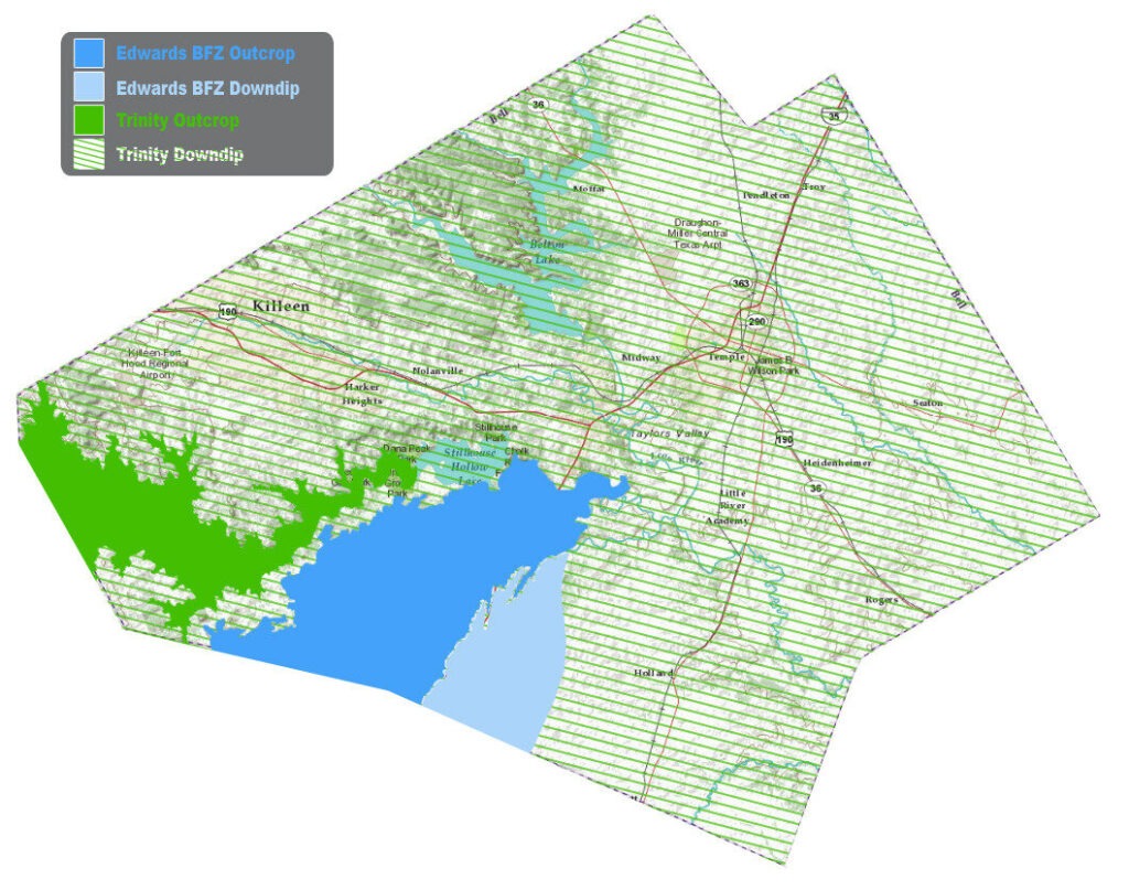 bell county aquifers map