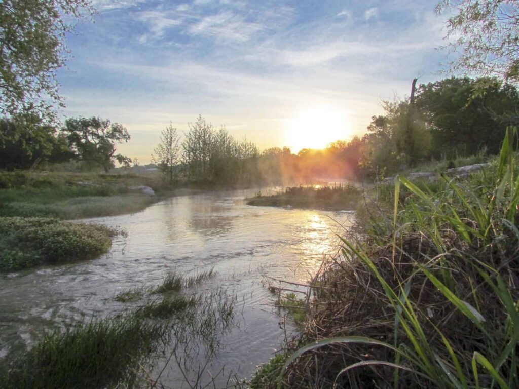 creek at sunrise