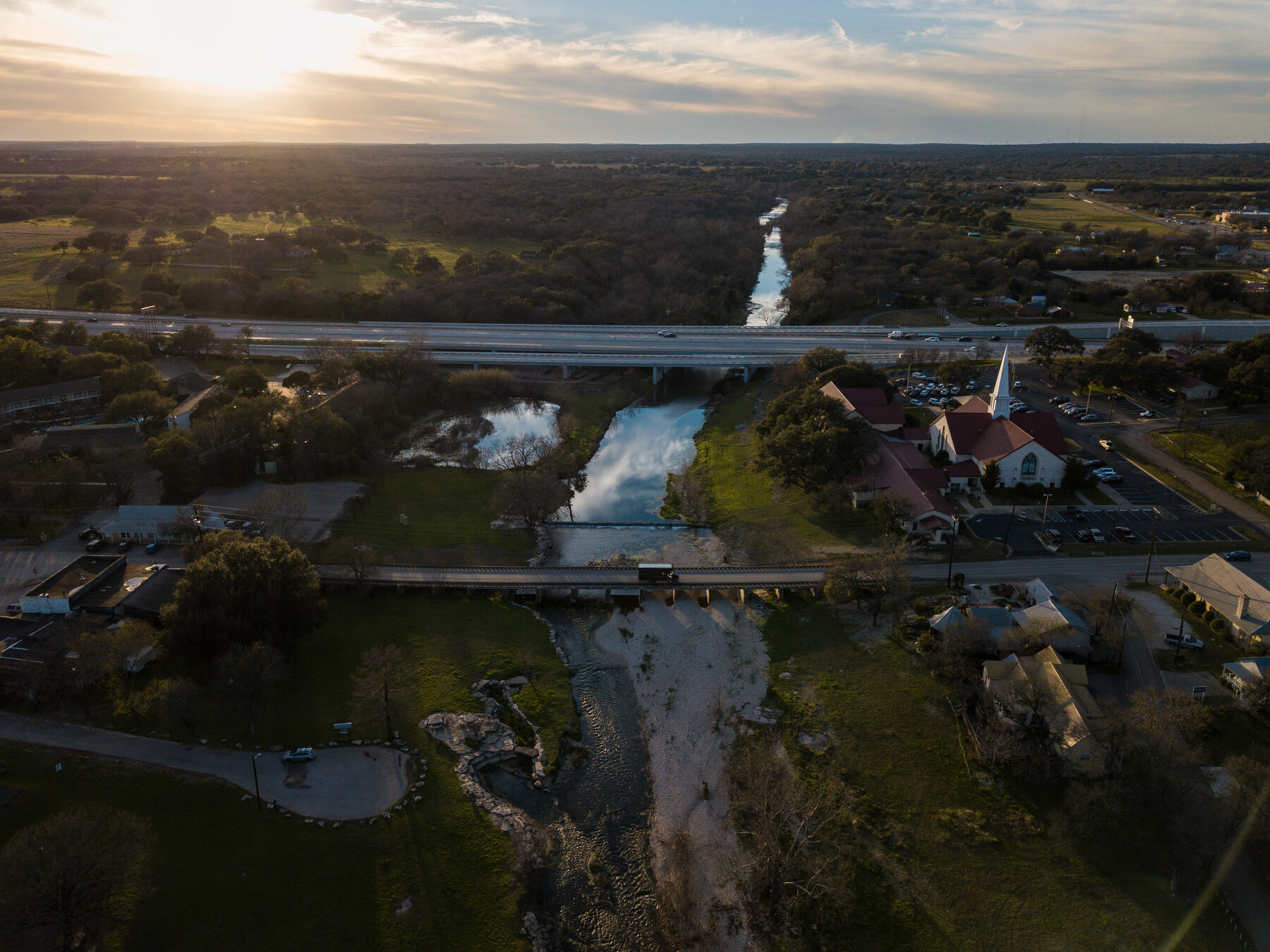 salado aerial view of creek